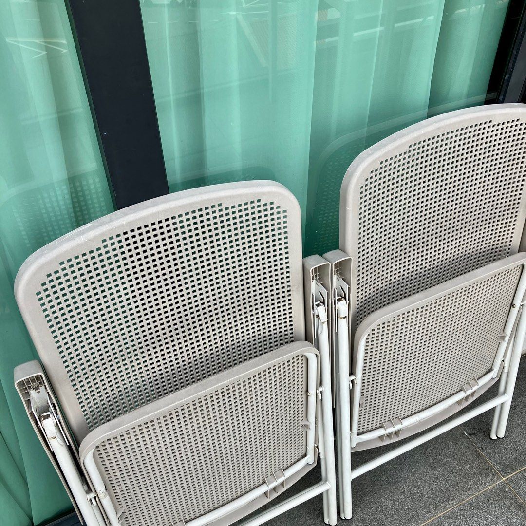 IKEA TORPARO Reclining chair, outdoor, white/grey, Furniture & Home