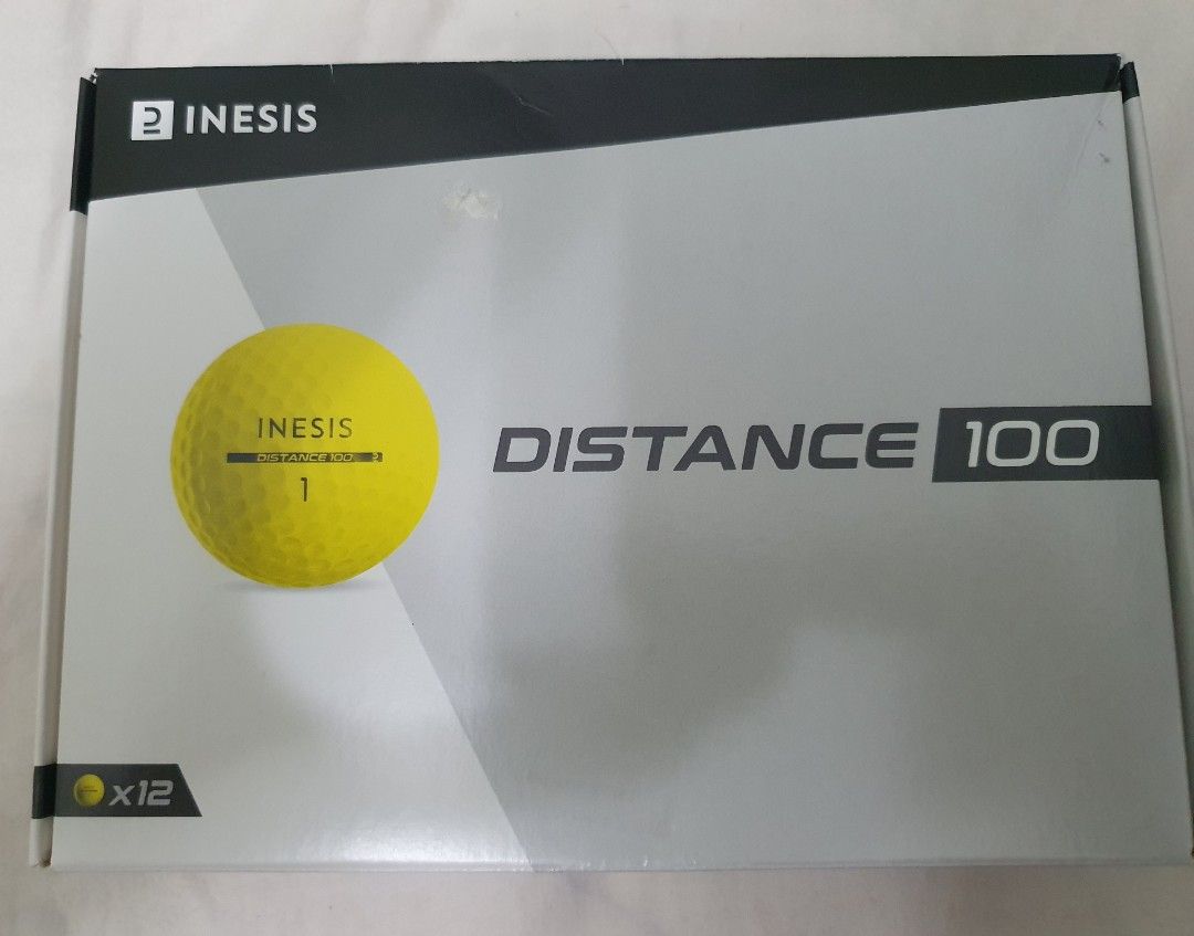 Inesis Distance 100 golf ball x12 yellow, Sports Equipment, Sports