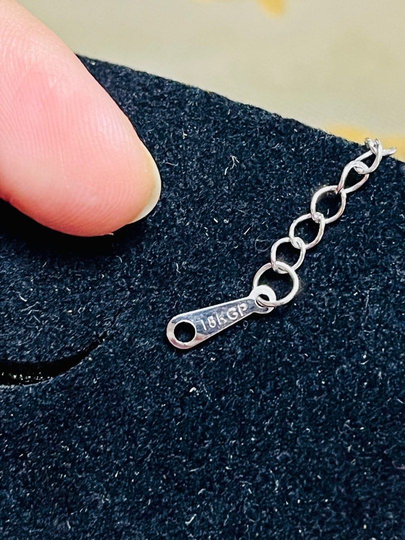 18kgp Silver 18kgp Chain Worth Jade Crystal Silver Tone 18K GP