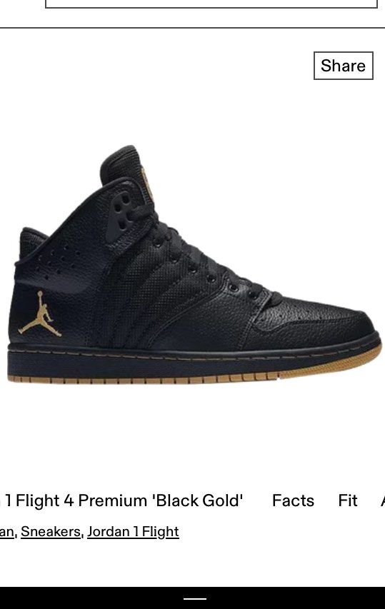 jordan 1 flight 4 premium gold black Men s Fashion Footwear