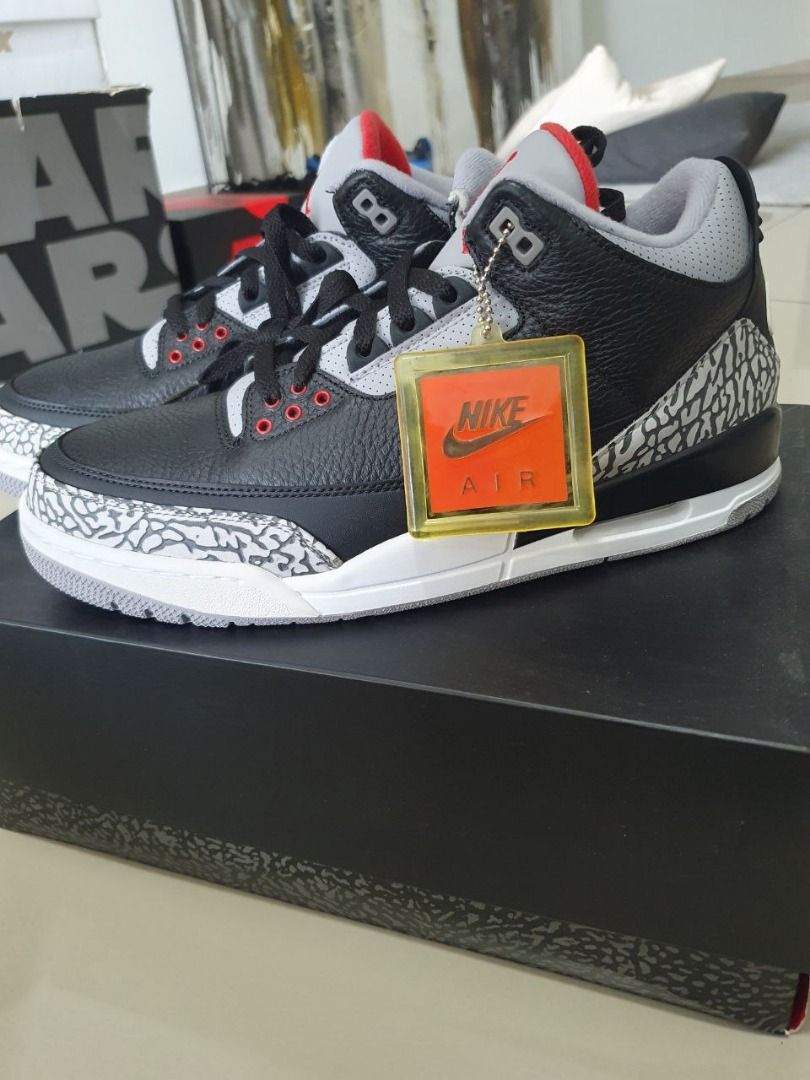Jordan 3 retro black cement deals 2018