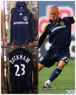 2007-08 LA Galaxy Home Shirt Beckham #23 - 9/10 - (M)