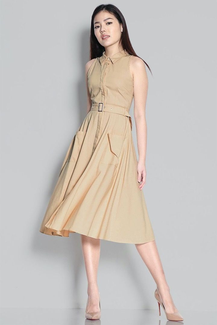 Lara J Mahogany Shirt Dress, 女裝, 連身裙& 套裝, 連身裙- Carousell