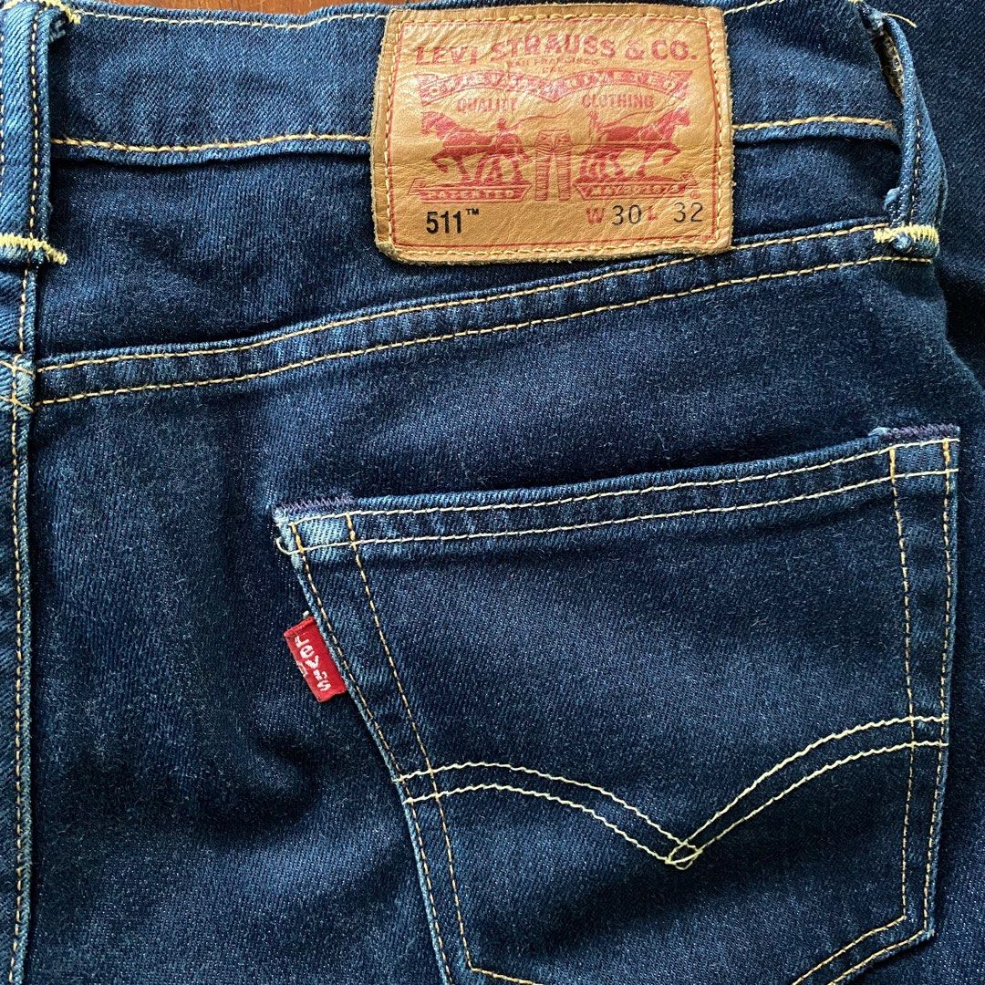 Levis 511 leather patch, Men's Fashion, Bottoms, Jeans on Carousell