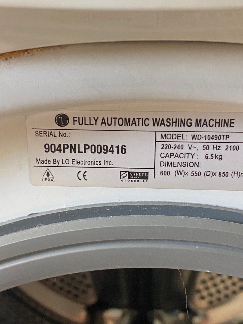 LG Washing Machine 6.5 kg, TV & Home Appliances, Washing Machines and