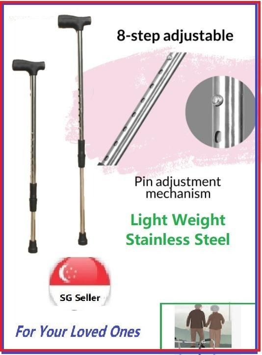 [Brand New] Light Weight Height Adjustable Canes Stainless Steel Cane