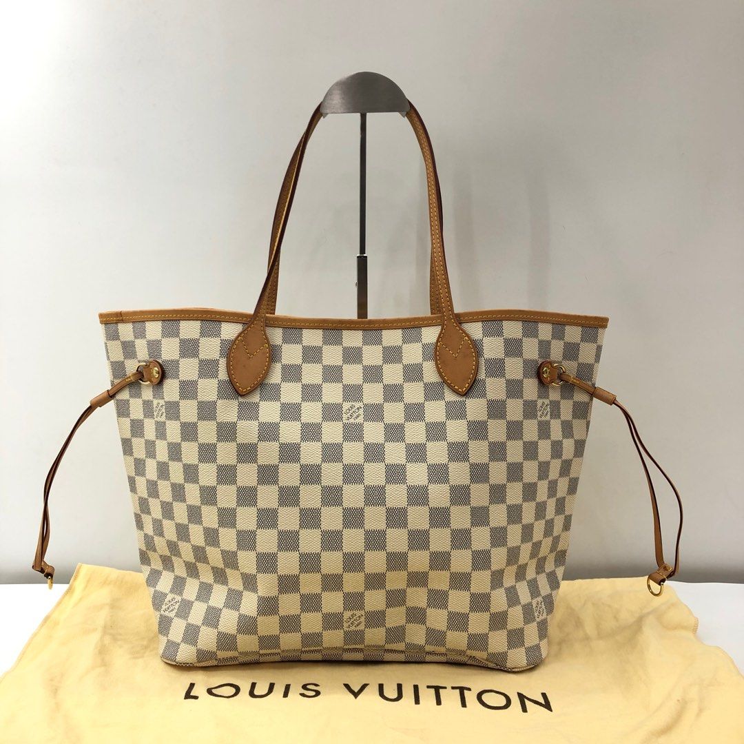 Louis Vuitton Damier Azur Never Full MM N41361 Tote Bag Multicolor