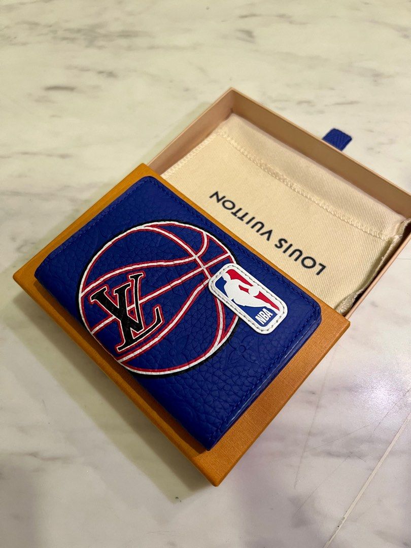 Louis Vuitton NBA Blue Taurillon Leather Monogram Logo Pocket