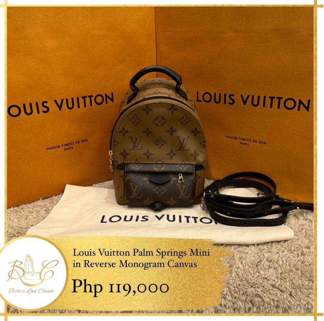 RUSH Brandnew Authentic Louis Vuitton Palm Springs mini Reverse Monogram,  Luxury, Bags & Wallets on Carousell