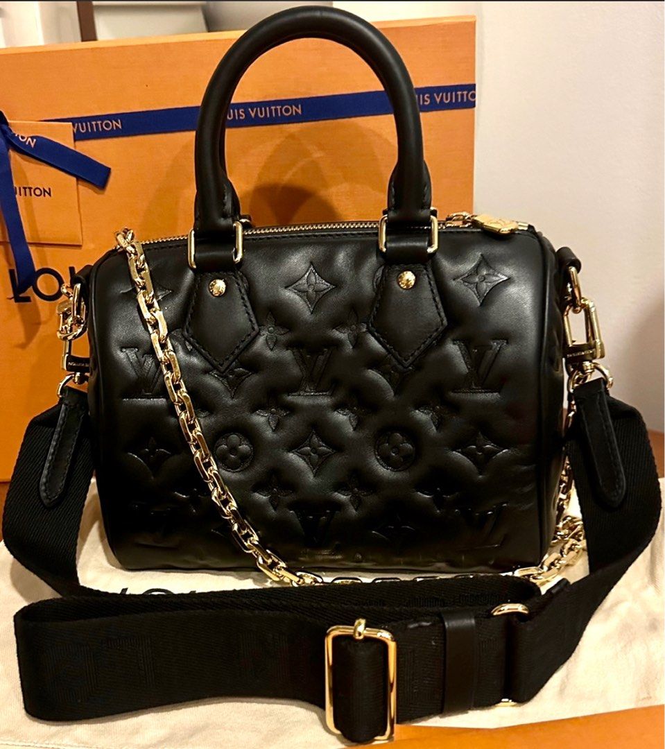 M58631 Louis Vuitton Embossed Lambskin Speedy Bandoulière 22