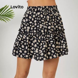 lovito floral skirt