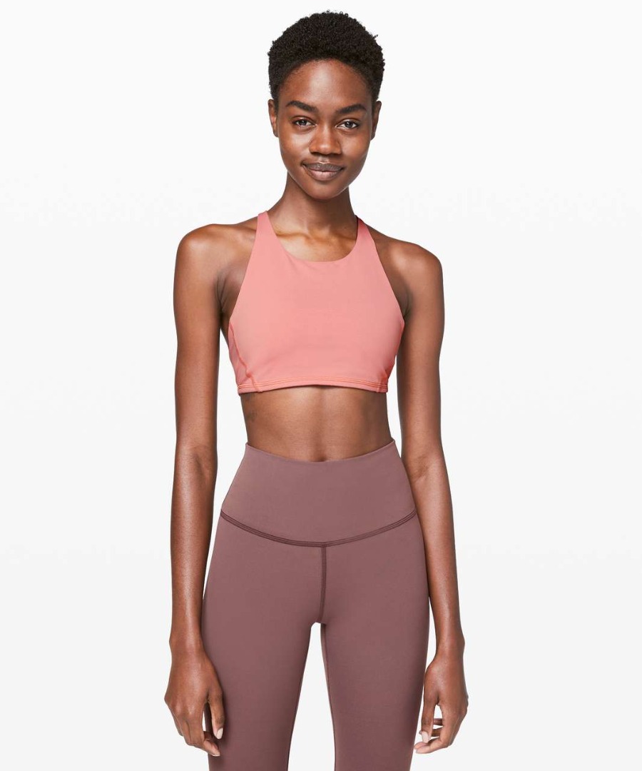 Lululemon High Neck Free to Be Bra Peach Pink Size US 6, Women's