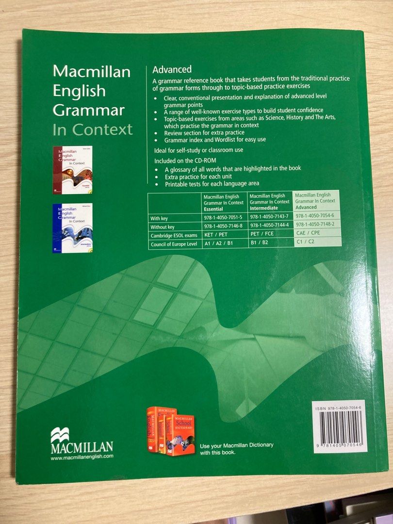 MacMillan English grammar, 興趣及遊戲, 書本 & 文具, 教科書 - Carousell