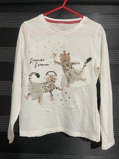 M&S White Long Sleeves Cat Print