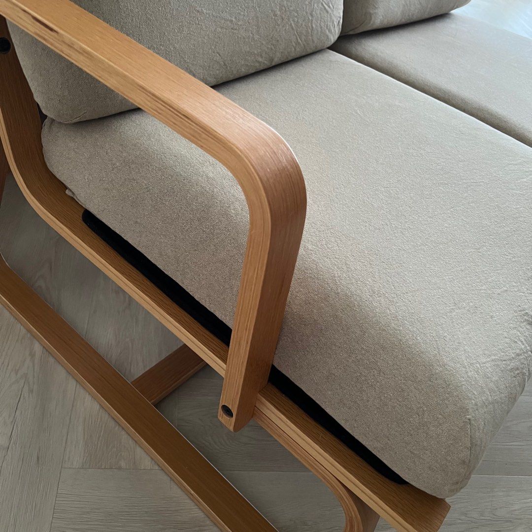 Muji Oak Wood Dining Sofa Chair, Furniture & Home Living, Furniture