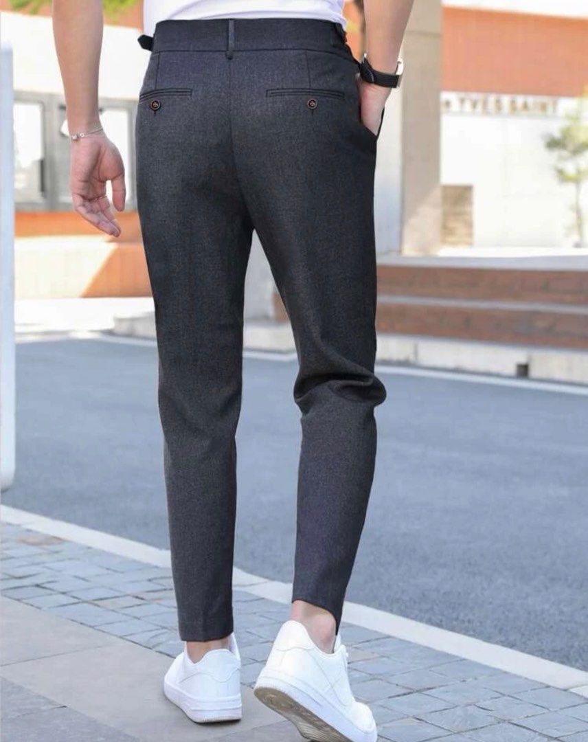 NEW Shein Men Fold Pleated Detail Slant Pocket Suit Pants Women s