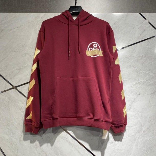 Maroon off white clearance hoodie