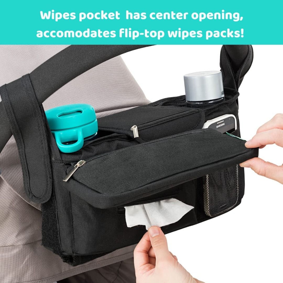 Non Slip Stroller Organizer With Cup Holders Exclusive Straps