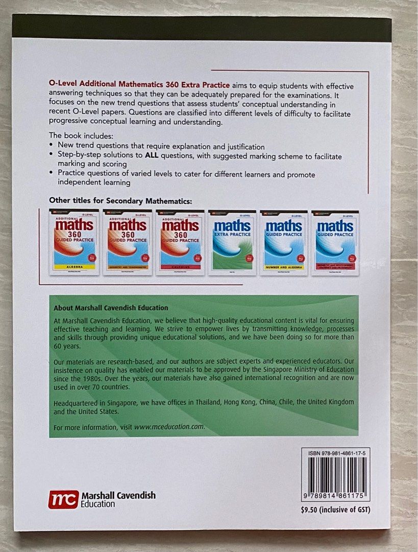 Math 360 O level Additional Maths 360 extra practice, Hobbies & Toys, Books ...