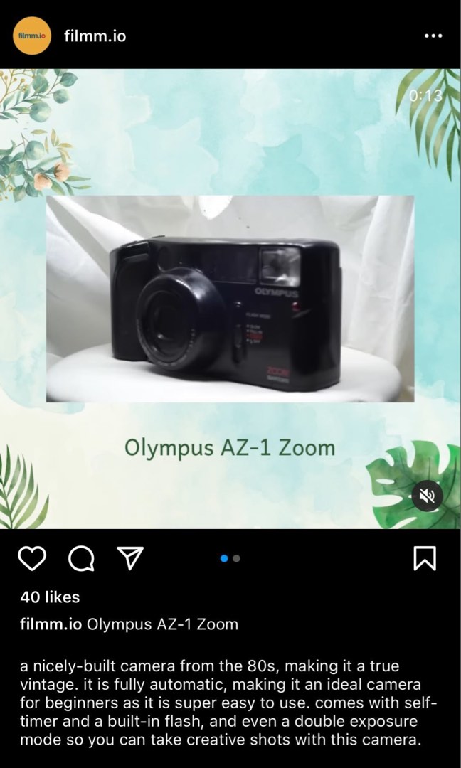 Olympus AZ1 Film Camera, Photography, Cameras on Carousell