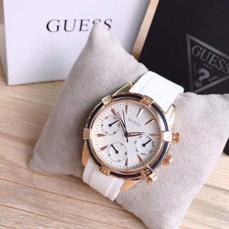 Original 100% Guess Watch White W0562L1