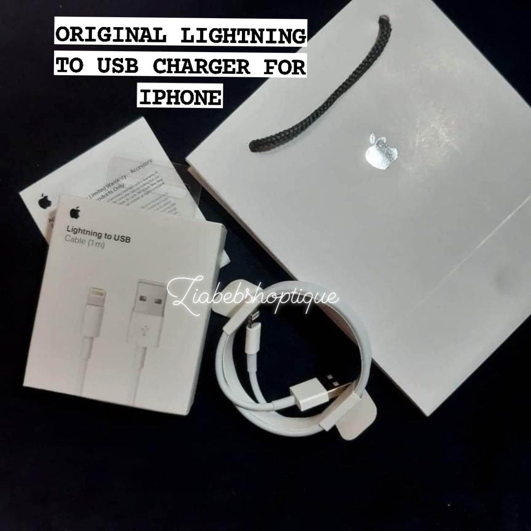 Original Apple Lightning to usb cable for iphone (Category: Chargers & Cables) located in Manila. Submitted by ziabebshoptique (Listing ID 1232877864, Image 1). Description: ORIGINAL APPLE LIGHTNING TO USB CABLE CHARGER FOR IPHONE ALSO AVAILABLE APPLE CHARGER APPLE EARPHONE APPLE BATTERY PACK MAGSAFE WE DO SHIPPING SAMEDAY DELIVERY WITH IN MANILA COD ACCEPTED.