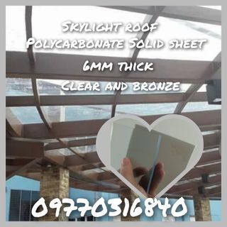 Polycarbonate solid sheet skylight roof clear and bronze