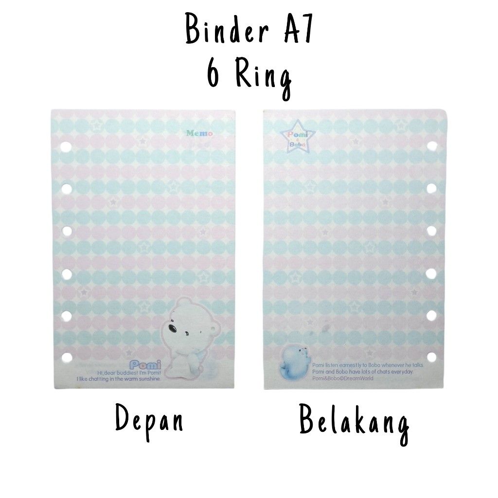 PRELOVED 10 Lembar Isi Binder A7 Refill Binder A7 Binder Fancy Kertas