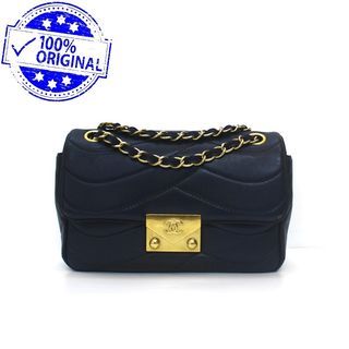 Preloved Chanel Pagoda Flap Navy Crossbody Bag GHW #22