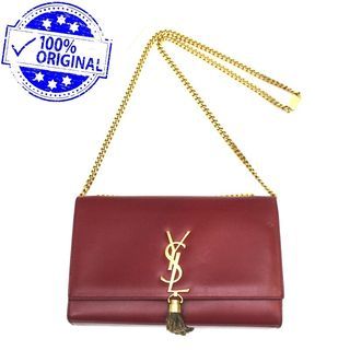 Preloved YSL Saint Laurent Kate Tassel Medium Red Smooth Leather GHW 2014