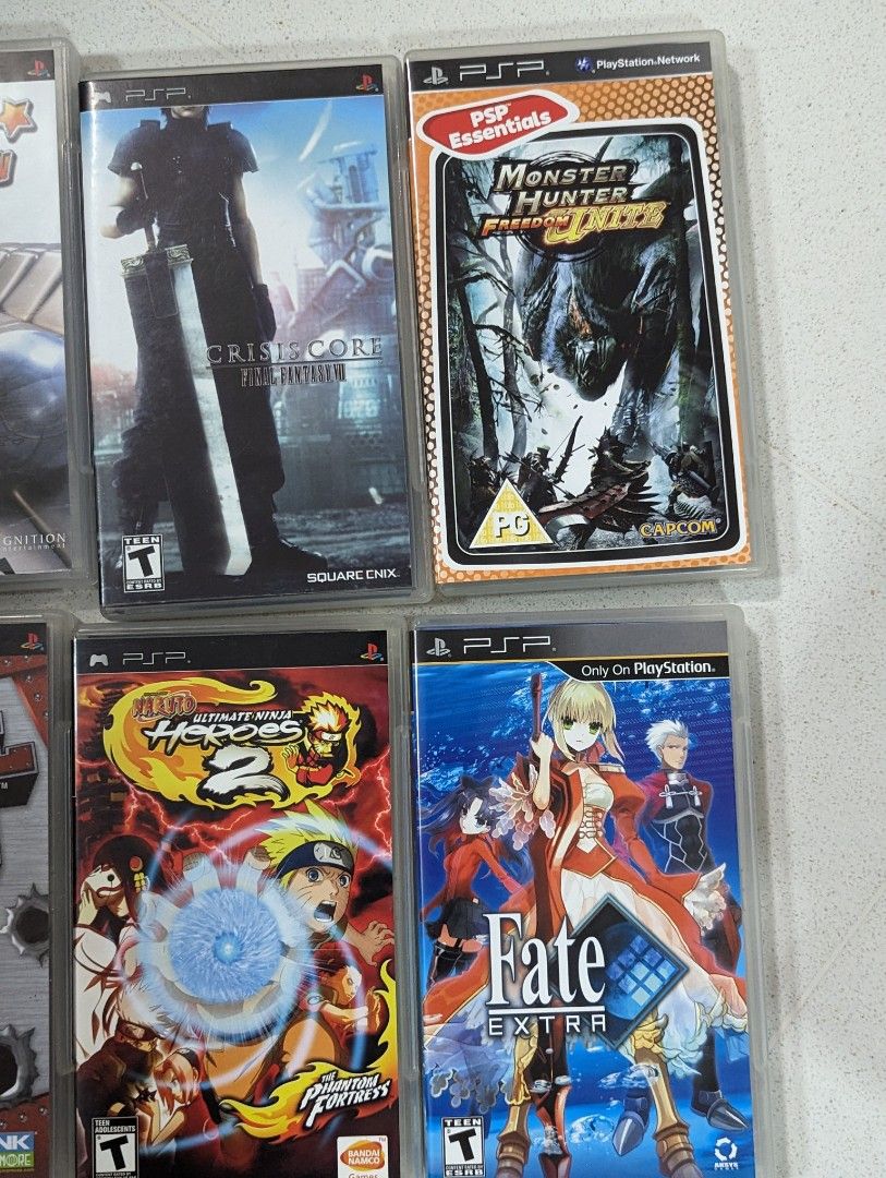 PSP Games playstation portable final fantasy I II 2 god of war ghost of  Sparta untold legends monster hunter freedom ultimate fare extra VII crisis  ...