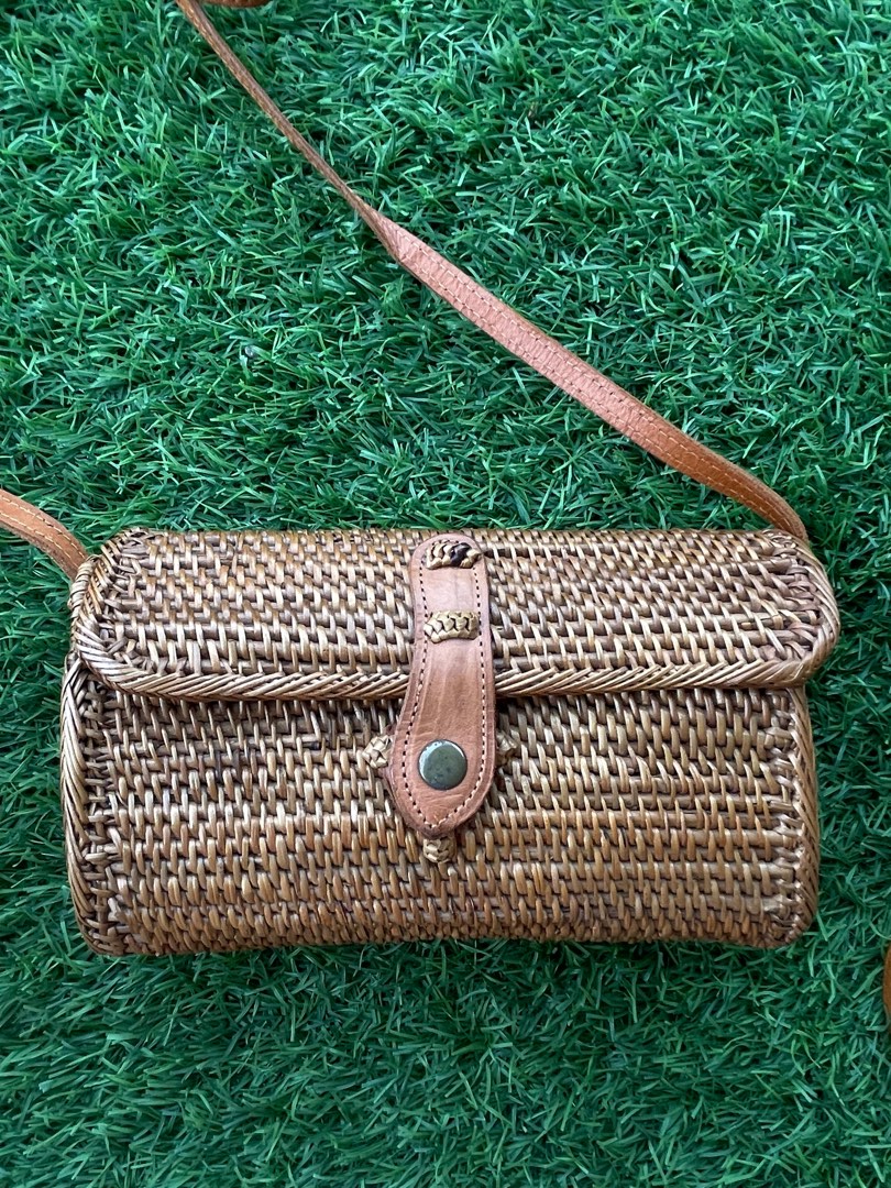 Rectangular Rattan Crossbody Bag, Women's Fashion, Bags & Wallets