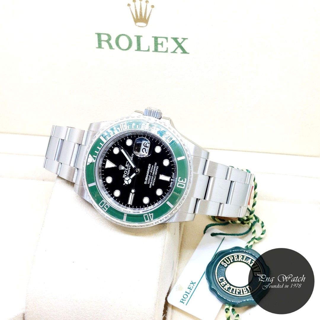 Authenticated Used Rolex Submariner Date 126610LV green bezel black dial  watch 