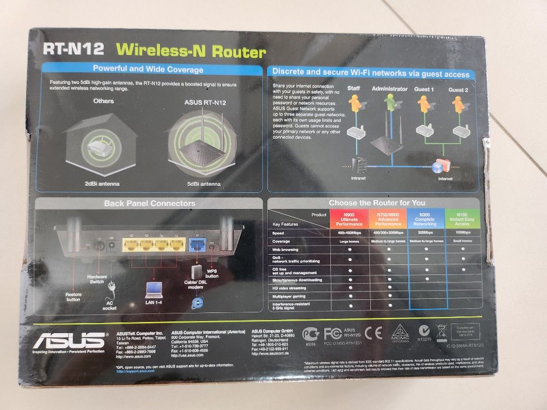 RT-N12 3-in-1 router, Computers & Tech, Parts & Accessories, Networking ...