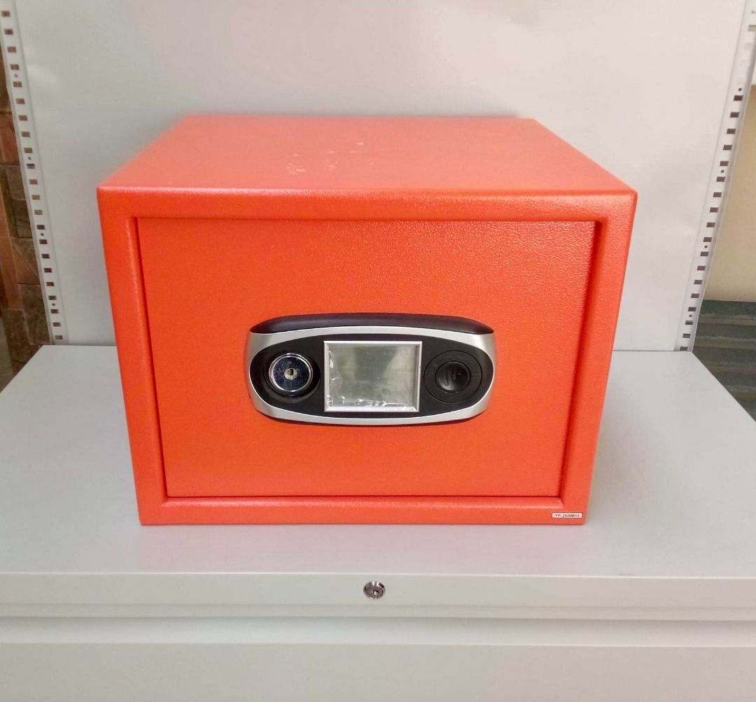 SAFE VAULT SV-5 (Category: Safe) located in Manila. Submitted by aesthetic.h.o.furniture (Listing ID 1232847537, Image 1). Description: DIMENSIONS: H320*W420*D360MM COLOR: Orange THICKNESS: GAUGE 18.