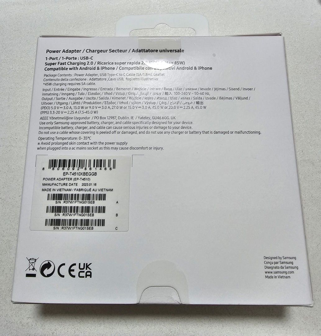 Samsung 45W PD Power Adapter, Mobile Phones & Gadgets, Mobile & Gadget ...