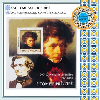 Sao Tome and Prinicipe 200th Anniversary of Hector Berlioz Stamp Sheet