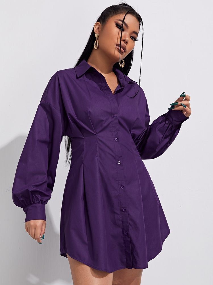 chinese dress ladies SHEIN Elenzya Women's Elegant Long Sleeve Dress, Round Neck, Contrast |  Dress