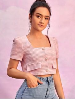 Shein Tweed pink Top