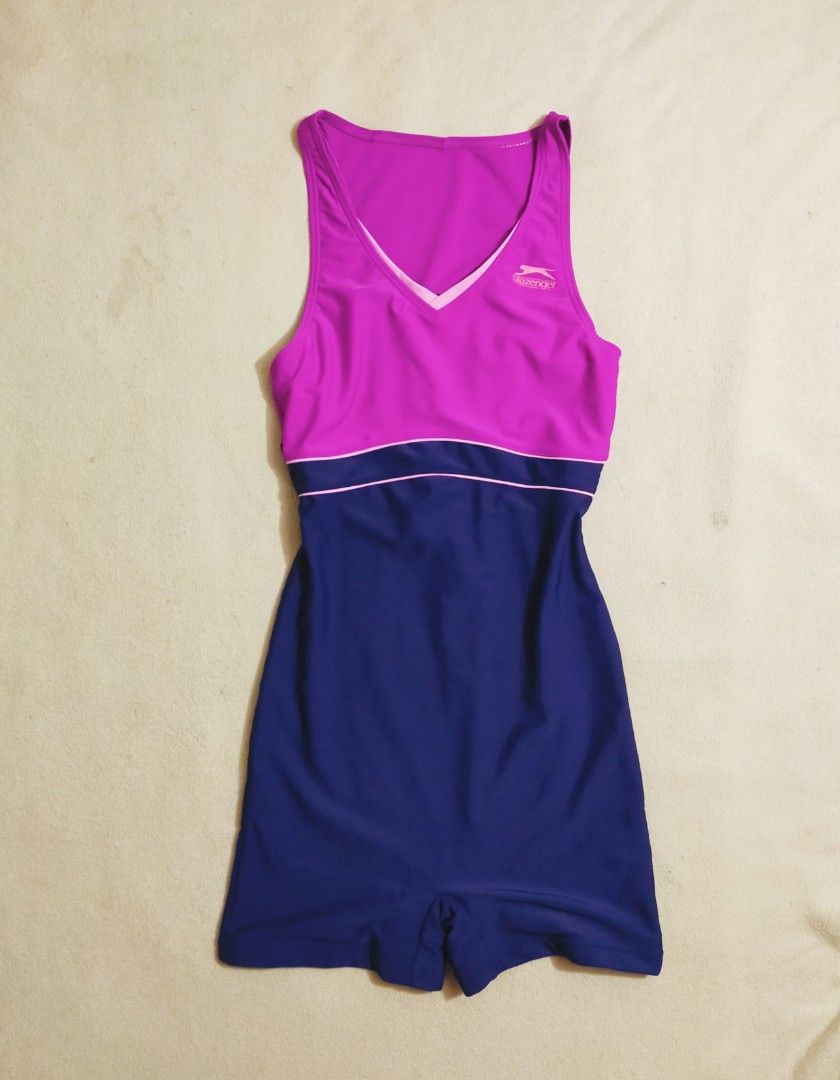 Womens One Piece Swimsuit Boyleg Swimwear Sports Swimming Costume Competitive Swimwear,Black Grey,UK 8