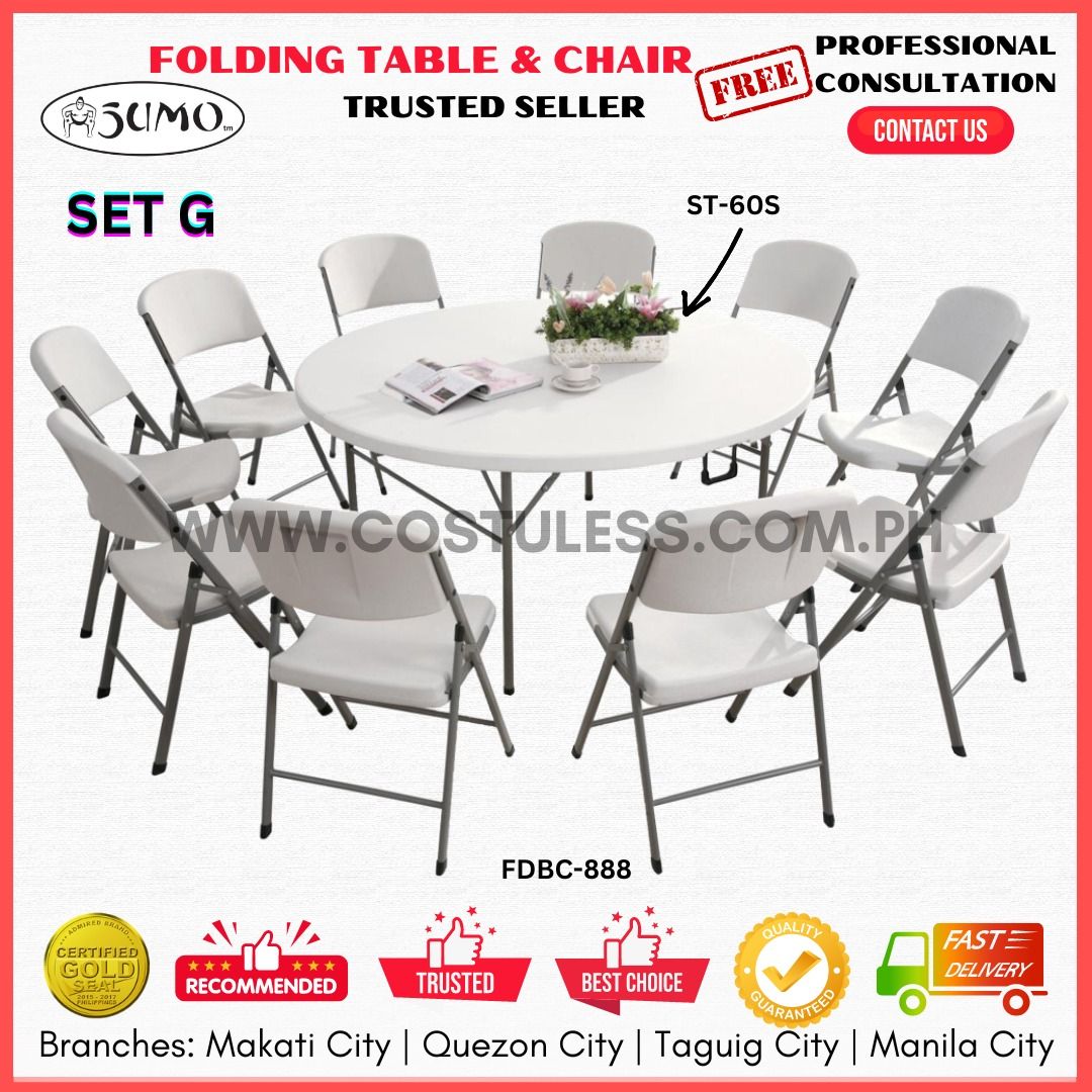 SUMO Folding Tables & Chairs! Plastic Table, Plastic Chair, Folding