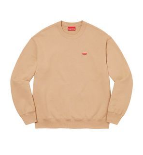 Supreme Box Logo Crewneck (Cardinal) Heavyweight crossgrain brushed-back  fleece with embroidered logo on chest.