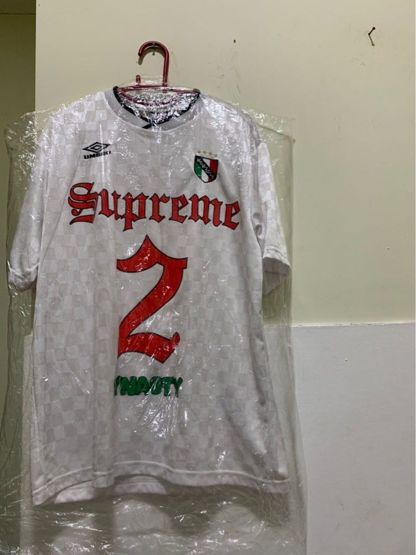 Supreme Umbro Soccer Jersey White, Men's Fashion, Activewear on