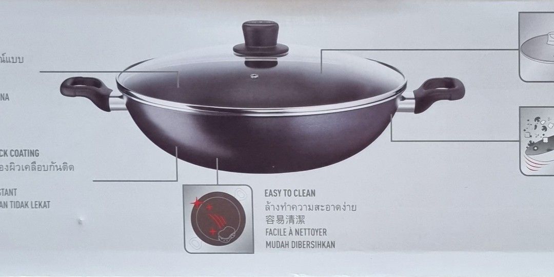 Tefal Wok 36cm (Not for induction), Furniture & Home Living