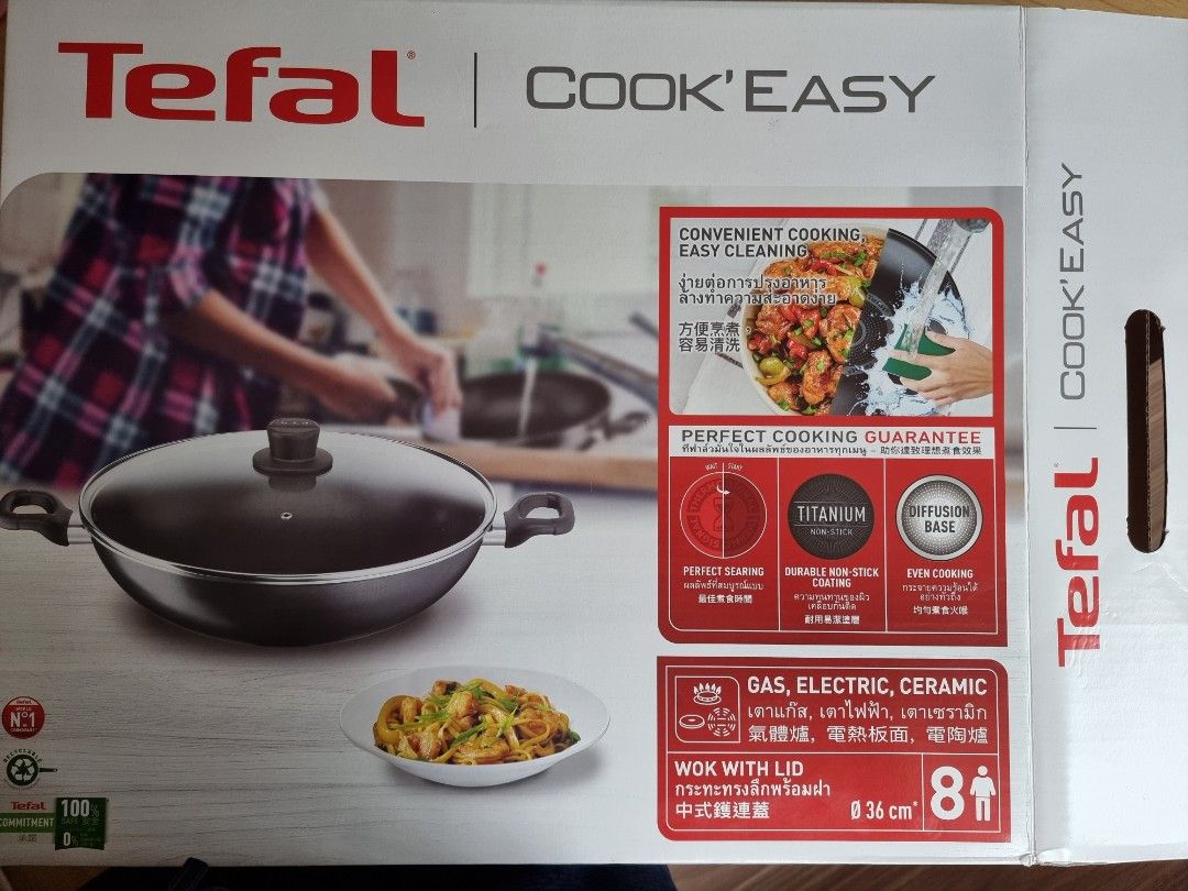 Tefal Wok 36cm (Not for induction), Furniture & Home Living