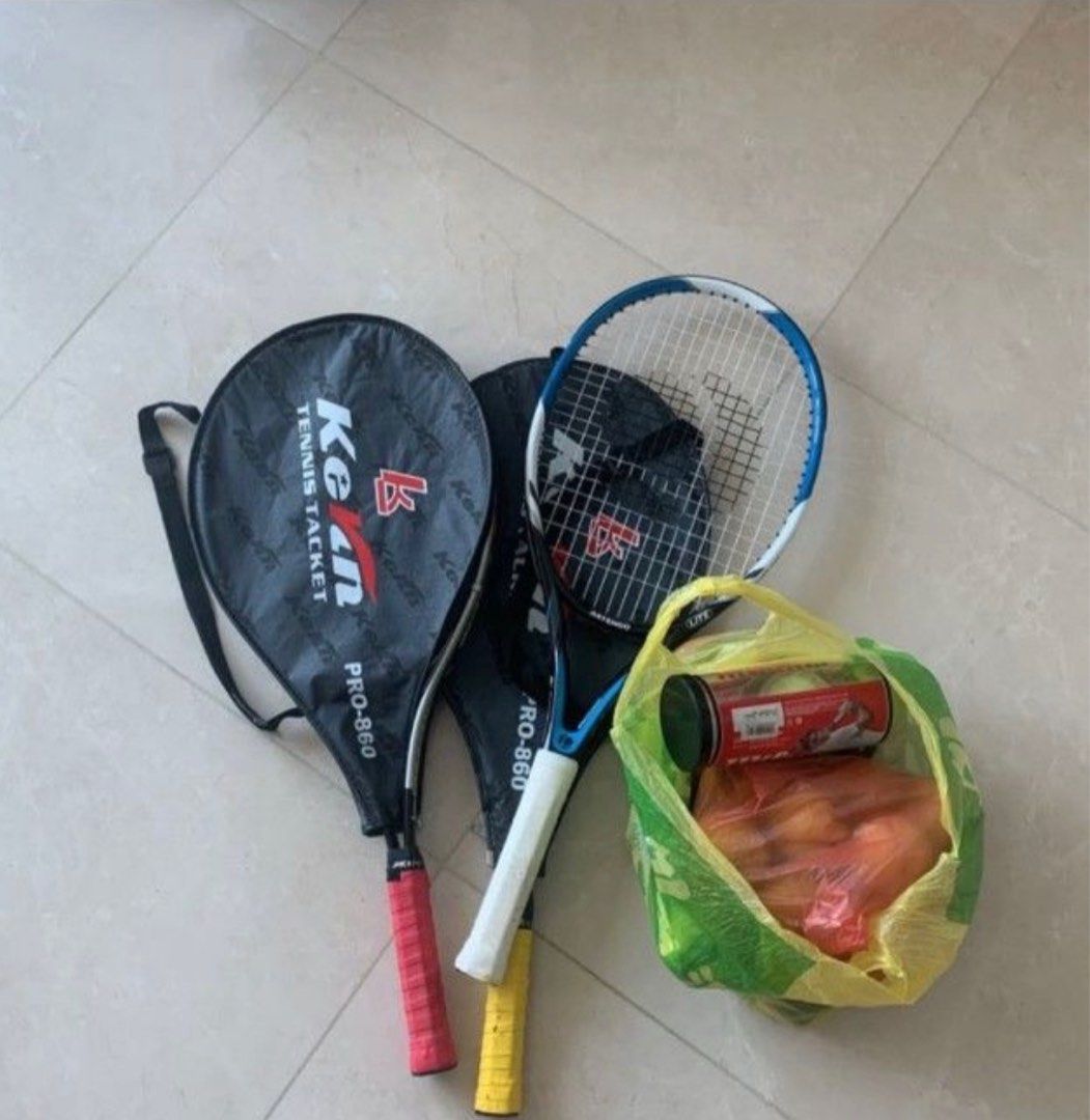 Ball Fix With Racket Tennis Racket and balls, Sports Equipment, Sports & Games, Racket ...