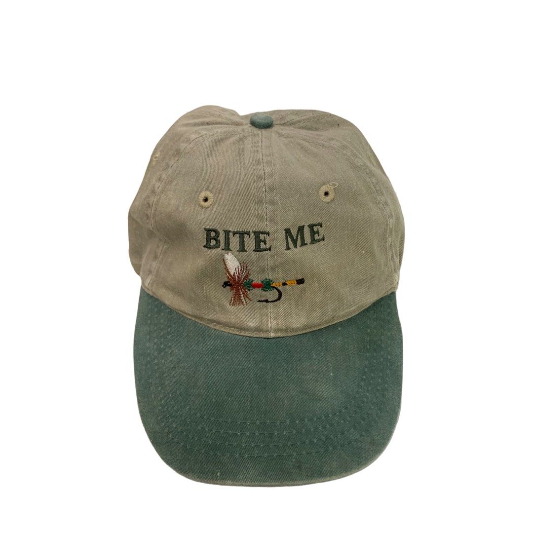 Topi 'Bite Me' Twotone Dad Cap Washed Vintage Hat by Otto, Fesyen