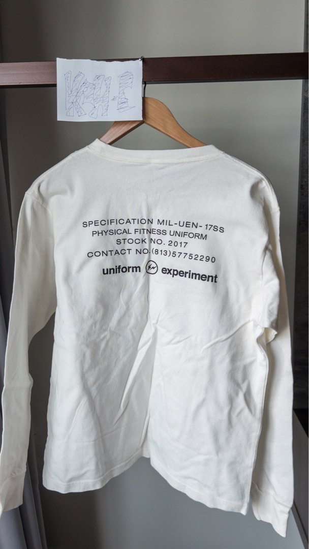 Uniform experiment x fragment design L/S tee, Men's Fashion, Tops 