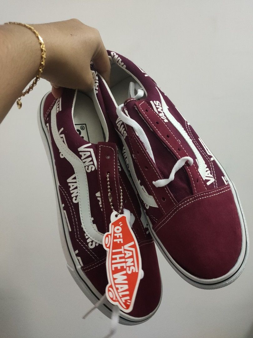 Kids burgundy discount vans