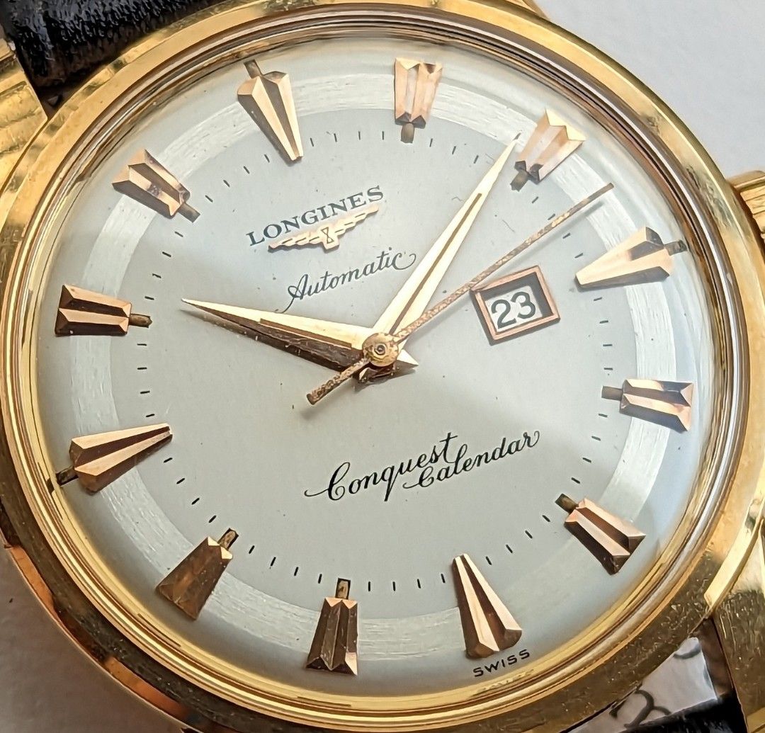 Vintage 18k Longines Conquest Calendar Ref 9005 Luxury Watches on